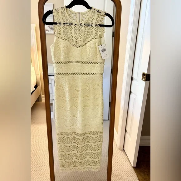 bardot embroidered lace dress Chi Chi Bardot Embroidered Floral Lace Maxi Dress in Cream, Size 8 main image 1